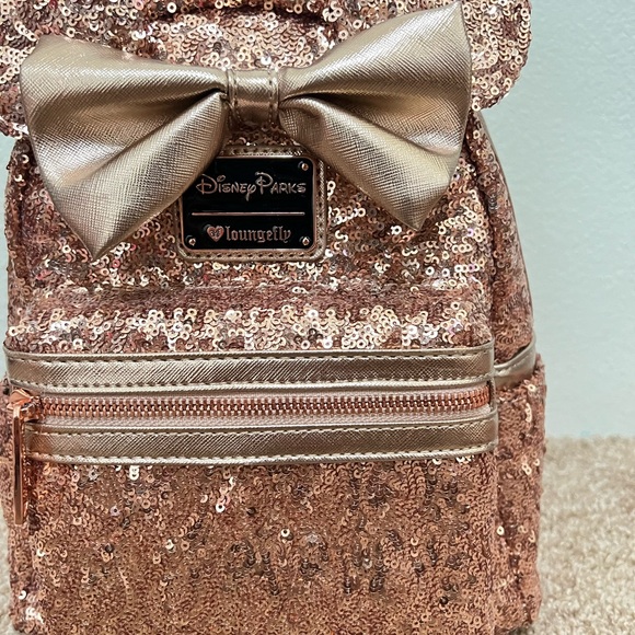 NWT Loungefly Disney Parks rose gold sequins backpack - Picture 2 of 4